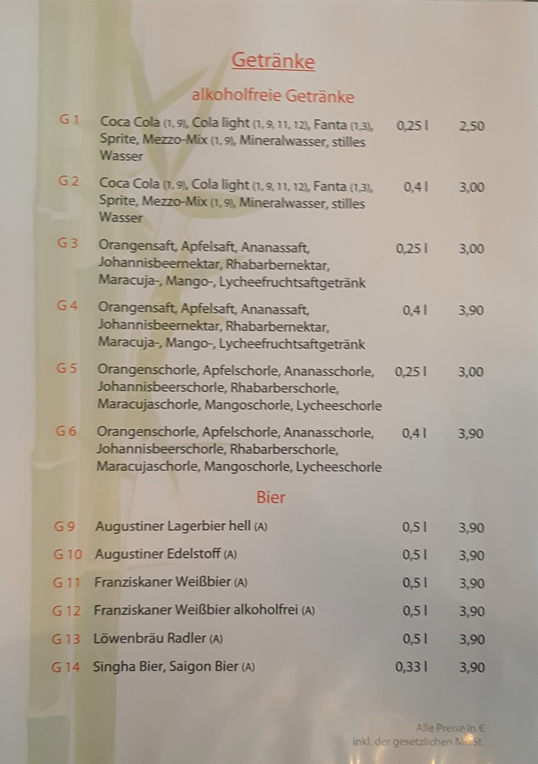 Binh Minh Restaurant Speisekarte 13