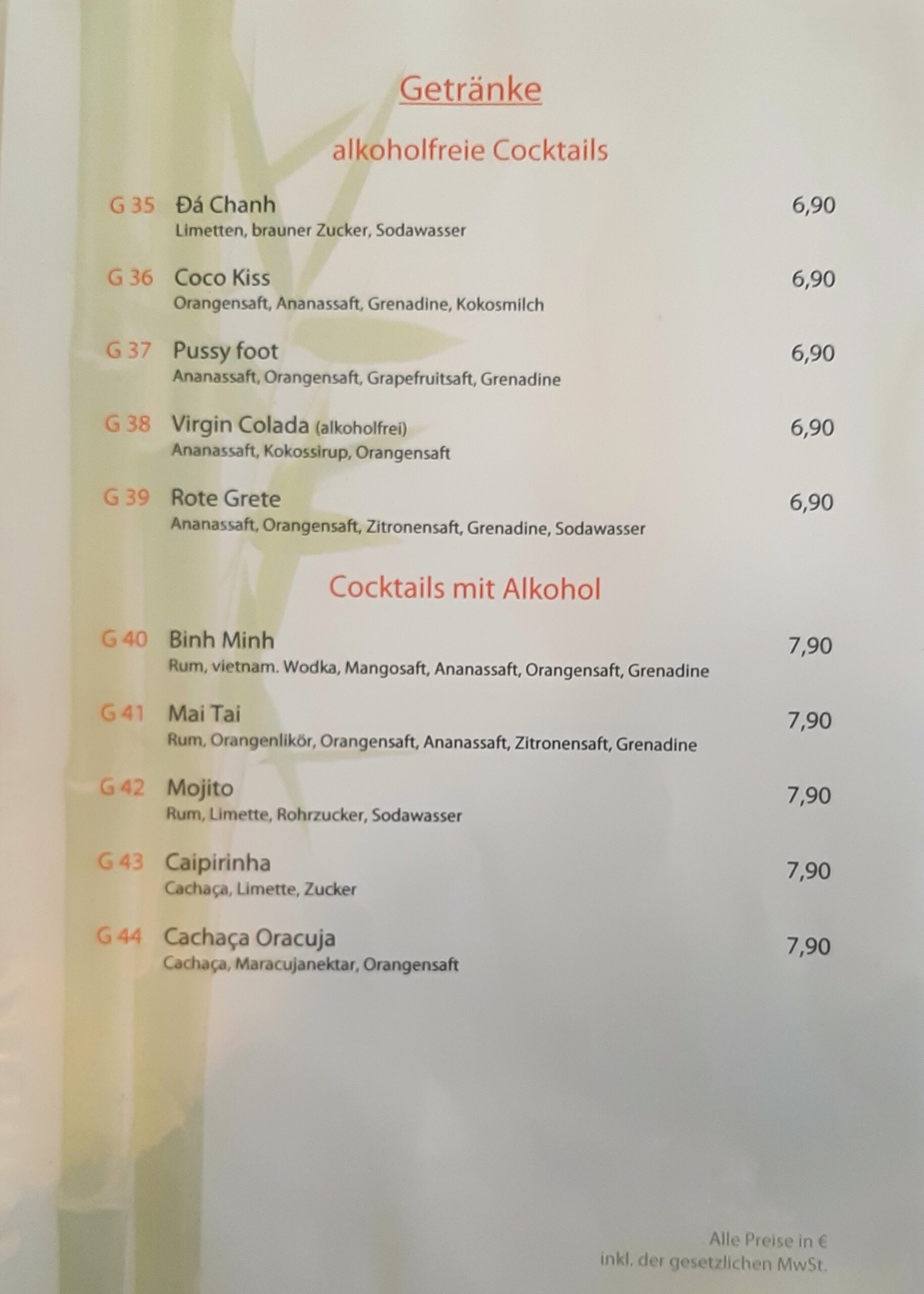 Binh Minh Restaurant Speisekarte 16