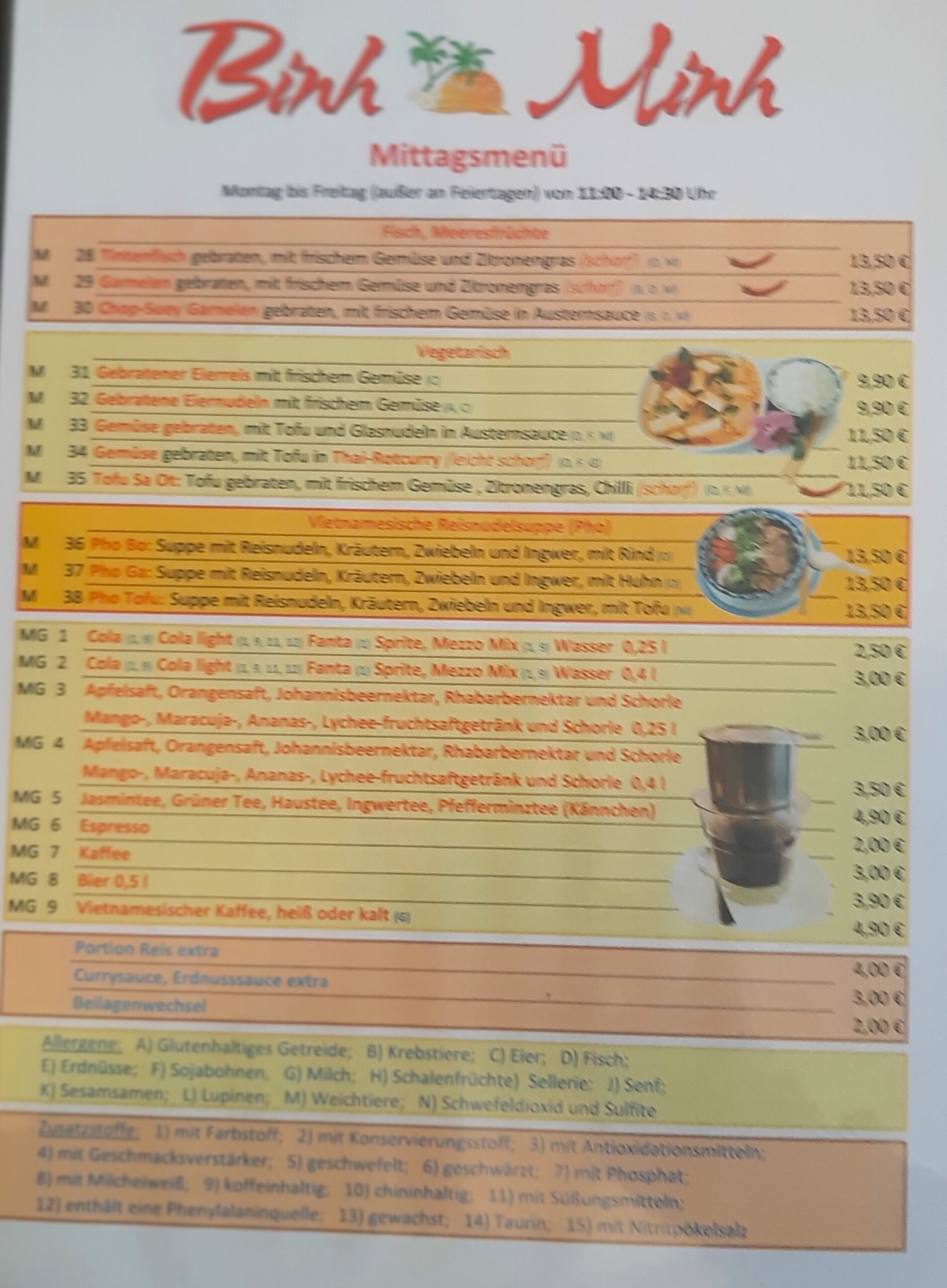 Binh Minh Restaurant Speisekarte 31